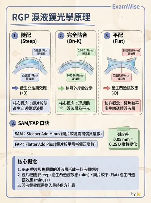 驗光生 - 硬式隱形眼鏡淚液鏡片效應與基弧光學 - AI 圖文解析預覽