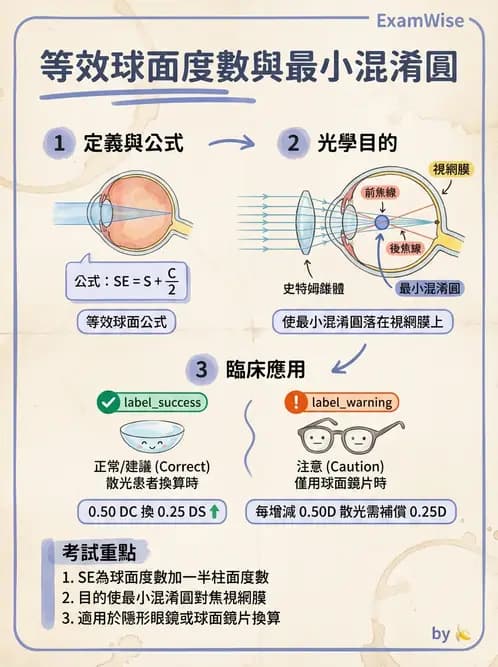 驗光生 - 焦線、Sturm間隔、等效球鏡度與檢影計算 - AI 圖文解析預覽