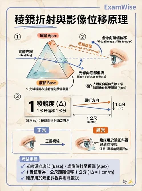 驗光生 - 稜鏡基本原理與光學 - AI 圖文解析預覽