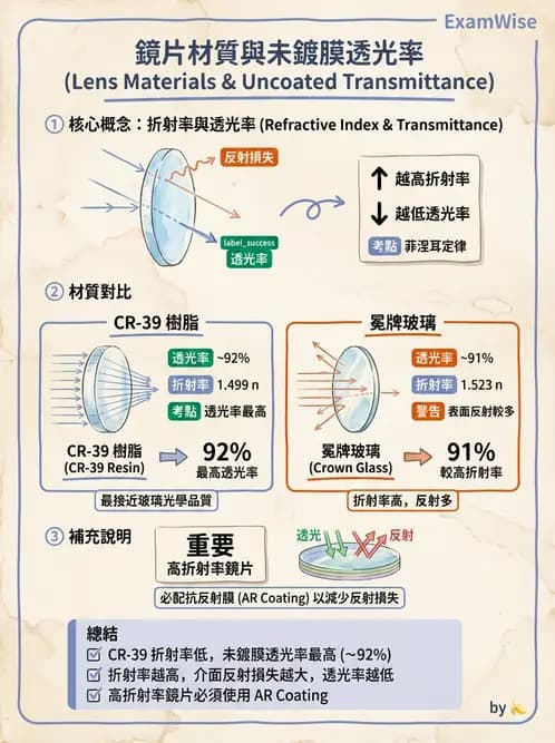 驗光生 - 鏡片材質特性與光學性質 - AI 圖文解析預覽