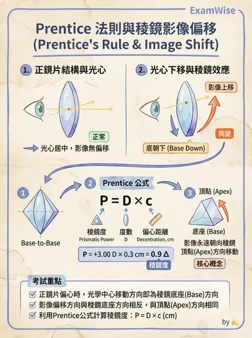 驗光生 - 普氏法則與移心稜鏡效應 - AI 圖文解析預覽