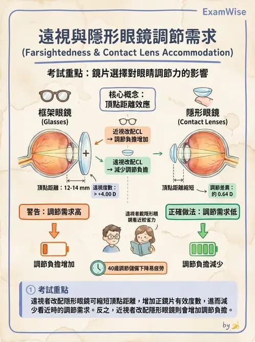 驗光生 - 隱形眼鏡與框架眼鏡頂點距離度數換算 - AI 圖文解析預覽