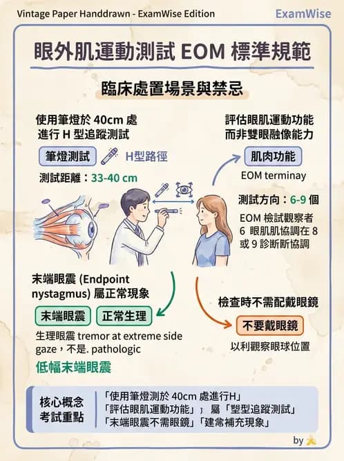 驗光生 - 眼球運動、內聚功能與瞳孔反應檢查 - AI 圖文解析預覽