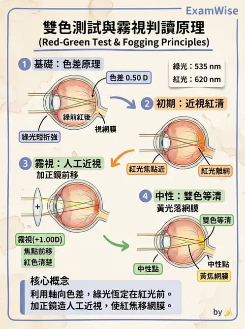 驗光生 - 球面度數確認與紅綠測試 - AI 圖文解析預覽