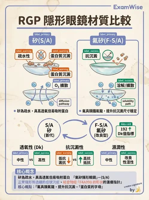 驗光生 - 硬式鏡片材料、製造方法與透氧性 - AI 圖文解析預覽