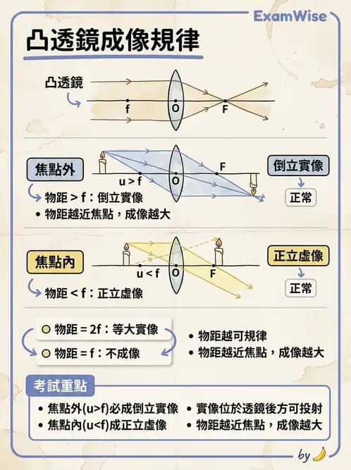 驗光生 - 薄透鏡成像特性與光線追跡 - AI 圖文解析預覽