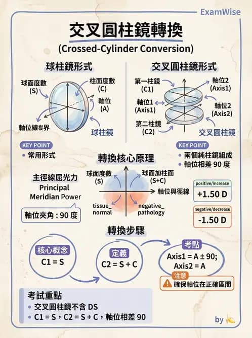 驗光生 - 光學十字讀寫與處方等效轉換 - AI 圖文解析預覽