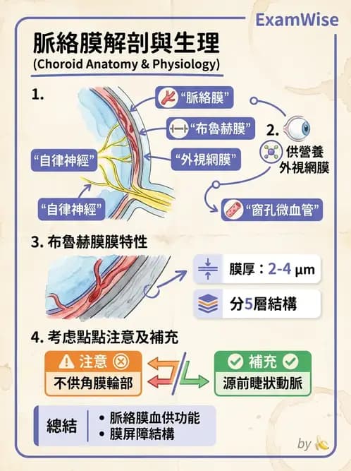 驗光生 - 眼部血液供應、脈絡膜與玻璃體 - AI 圖文解析預覽