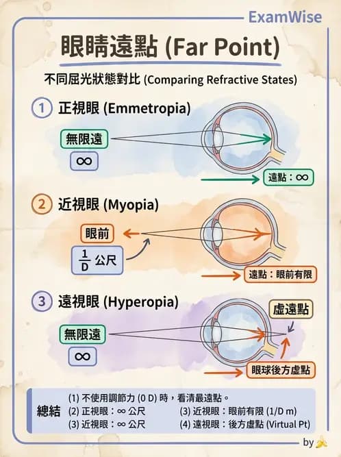 驗光生 - 近視與遠視的分類、成因及眼球光學基礎 - AI 圖文解析預覽