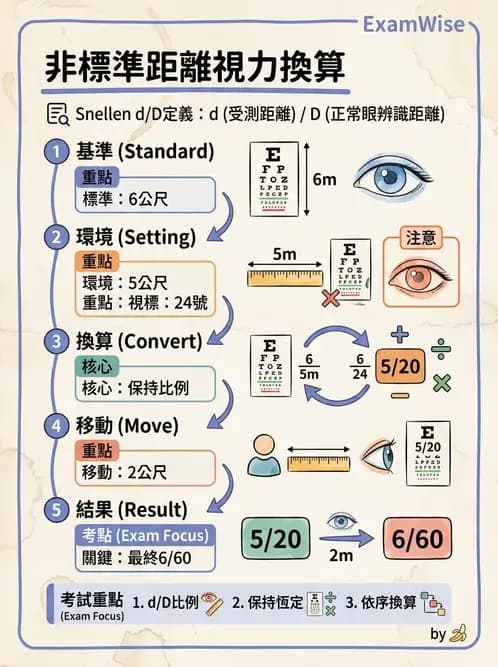 驗光生 - 視力表原理、記錄與對比敏感度 - AI 圖文解析預覽