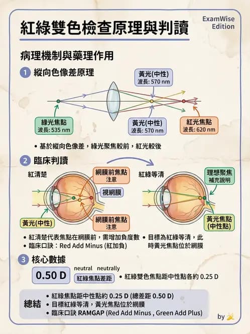 驗光生 - 球面度數確認與紅綠測試 - AI 圖文解析預覽