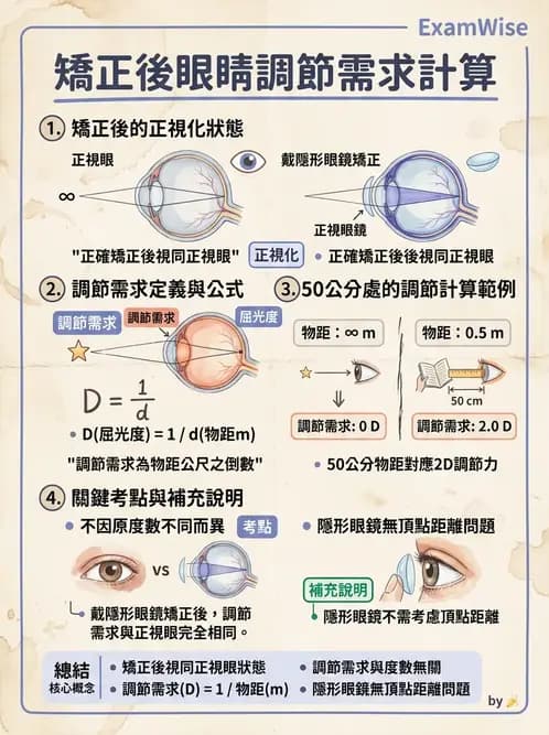 驗光生 - 調節、老花眼與臨床眼光學應用 - AI 圖文解析預覽