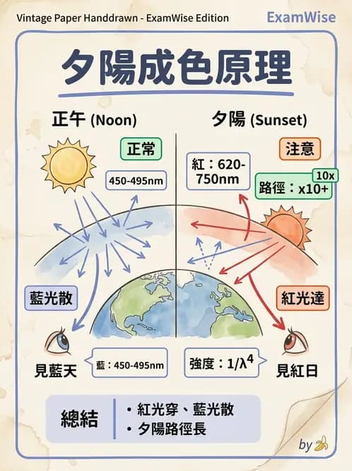 驗光生 - 光的折射定律、全反射與散射現象 - AI 圖文解析預覽