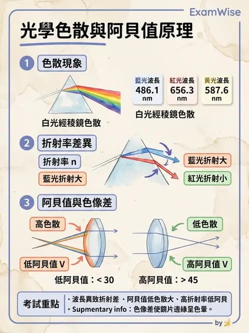 驗光生 - 偏振光、色散與色像差 - AI 圖文解析預覽