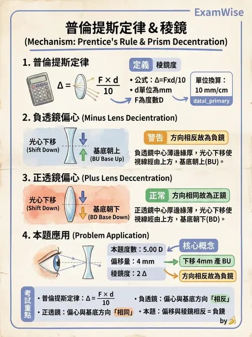 驗光生 - 普氏法則與移心稜鏡效應 - AI 圖文解析預覽