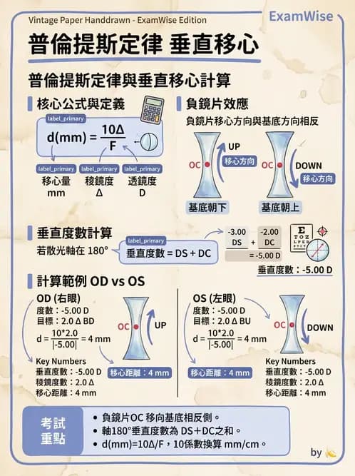 驗光生 - 普氏法則與移心稜鏡效應 - AI 圖文解析預覽