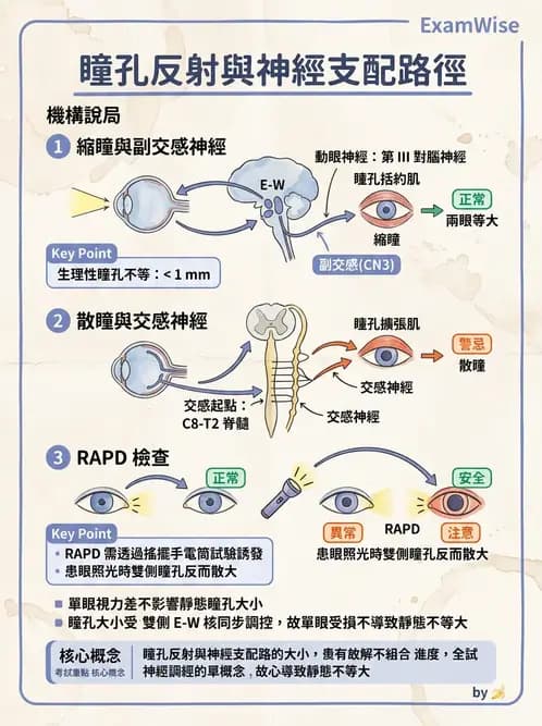 驗光生 - 視覺傳導路徑與瞳孔反射 - AI 圖文解析預覽