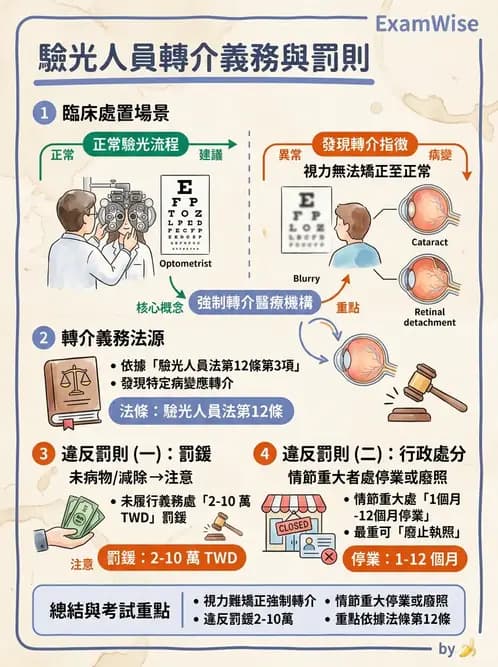 驗光生 - 執業登記、業務規範與違規罰則 - AI 圖文解析預覽