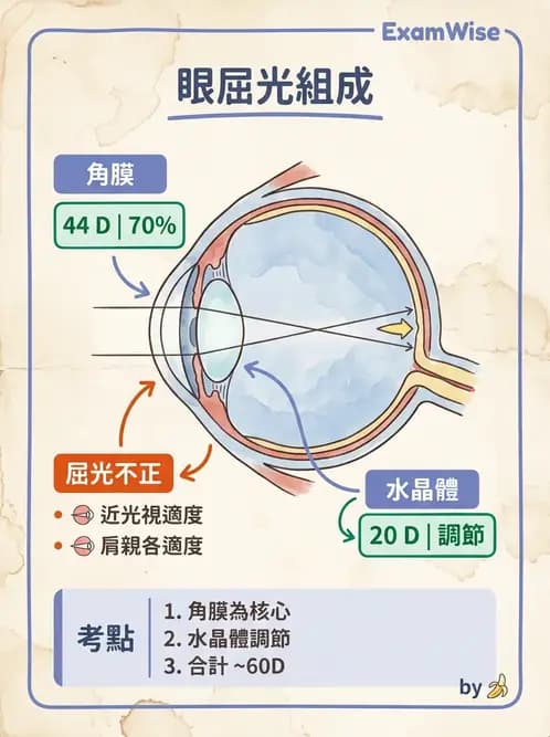 驗光生 - 近視與遠視的分類、成因及眼球光學基礎 - AI 圖文解析預覽