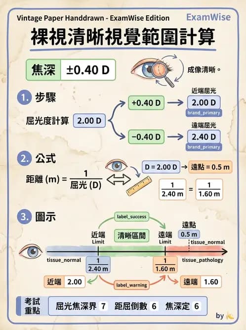 驗光生 - 老花眼基礎概念與調節幅度 - AI 圖文解析預覽