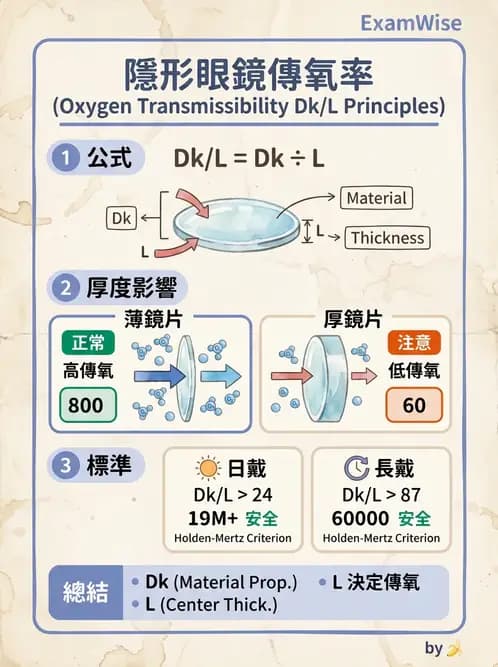 驗光生 - 鏡片材質特性與透氧性 - AI 圖文解析預覽