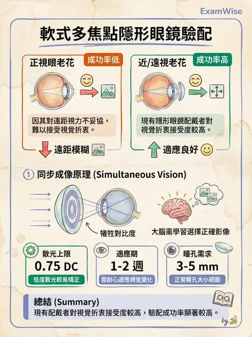 驗光生 - 老花隱形眼鏡臨床驗配與問題排解 - AI 圖文解析預覽