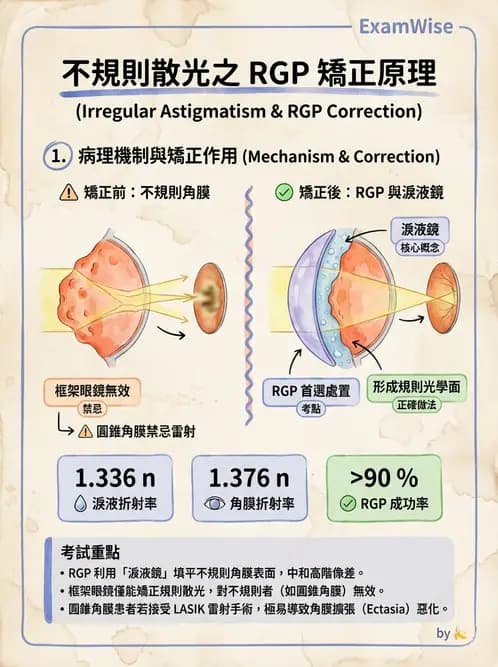 驗光生 - 隱形眼鏡與框架眼鏡頂點距離度數換算 - AI 圖文解析預覽