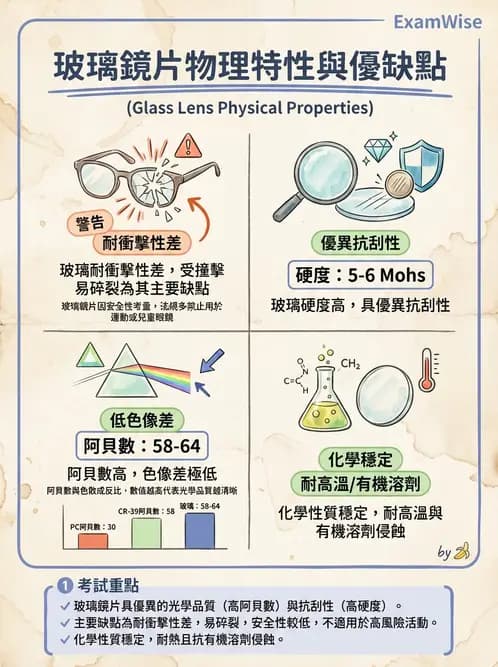驗光生 - 鏡片材質特性與光學性質 - AI 圖文解析預覽