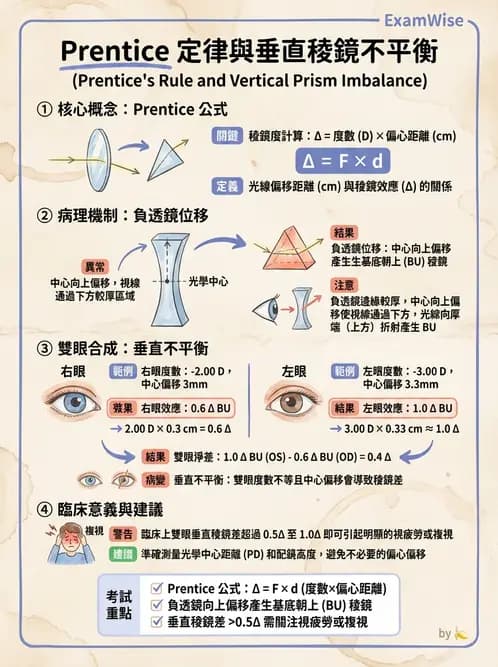 驗光生 - 普氏法則與移心稜鏡效應 - AI 圖文解析預覽