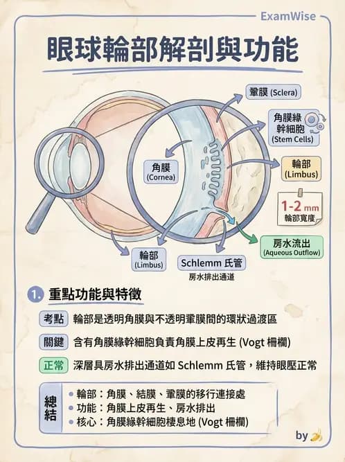 驗光生 - 角膜與鞏膜 - AI 圖文解析預覽