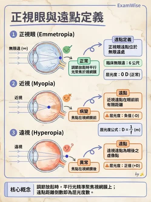 驗光生 - 近視與遠視的分類、成因及眼球光學基礎 - AI 圖文解析預覽