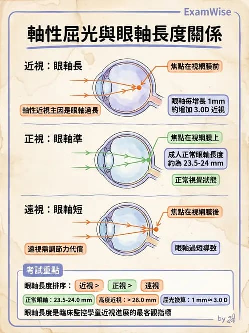 驗光生 - 近視與遠視的分類、成因及眼球光學基礎 - AI 圖文解析預覽