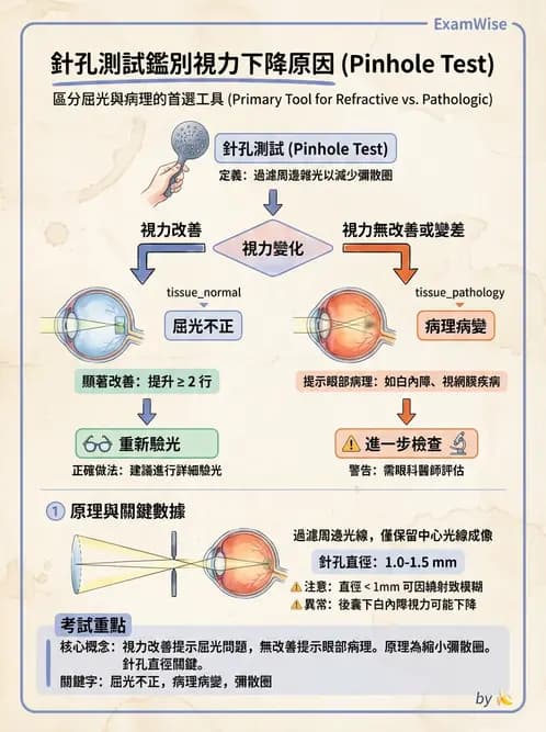 驗光生 - 針孔視力、色覺與視野篩檢 - AI 圖文解析預覽
