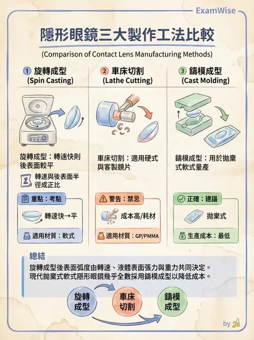 驗光生 - 硬式鏡片材料、製造方法與透氧性 - AI 圖文解析預覽
