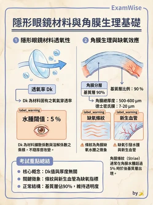 驗光生 - 鏡片材質特性與透氧性 - AI 圖文解析預覽