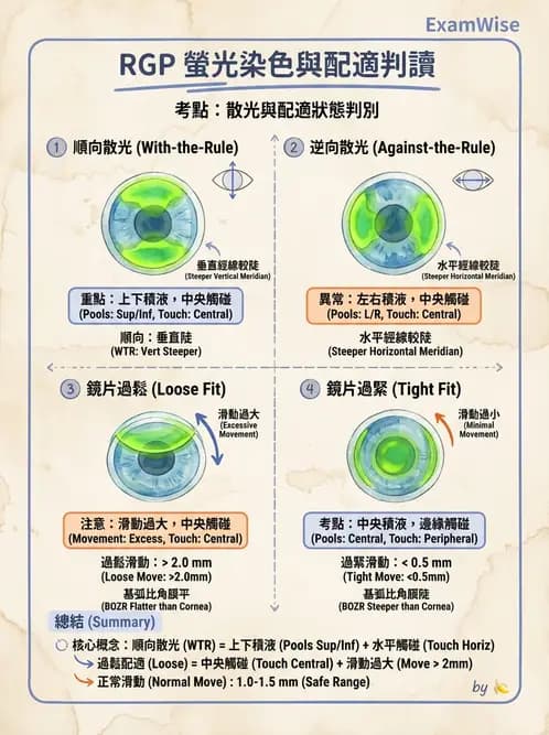 驗光生 - 硬式隱形眼鏡螢光染色評估與特殊臨床適應症 - AI 圖文解析預覽