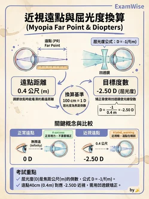 驗光生 - 屈光不正基礎:近視、遠視與視網膜影像 - AI 圖文解析預覽