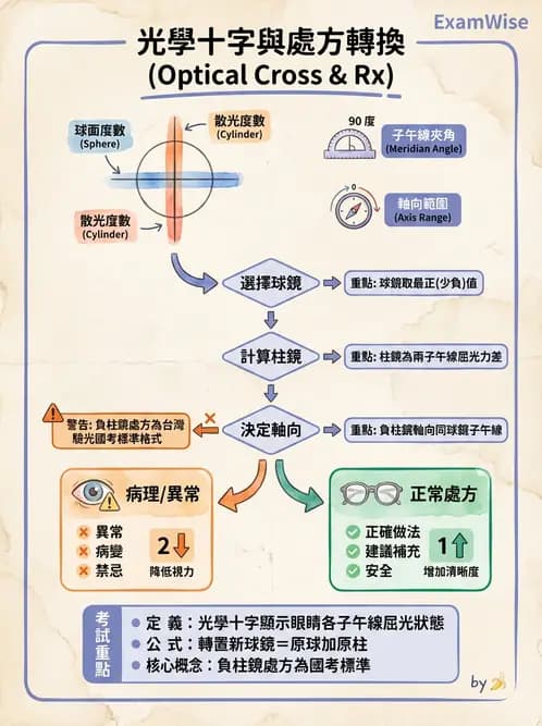 驗光生 - 光學十字讀寫與處方等效轉換 - AI 圖文解析預覽