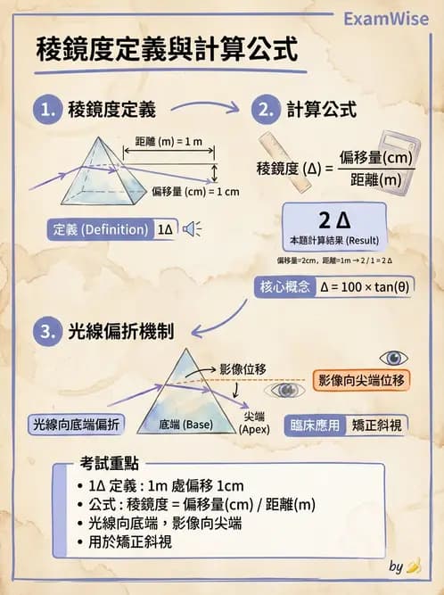 驗光生 - 稜鏡基本原理與光學 - AI 圖文解析預覽
