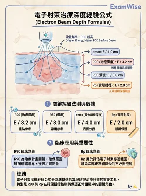 放射 - 電子射束物理特性與劑量分布 - AI 圖文解析預覽