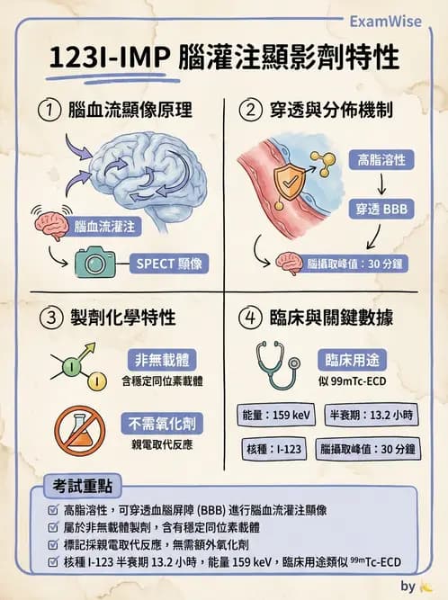放射 - 腦部造影SPECT藥物 - AI 圖文解析預覽