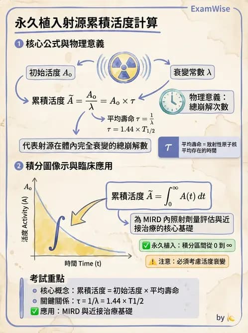 放射 - 放射性活度與衰變計算 - AI 圖文解析預覽