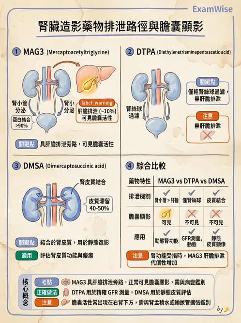 放射 - 腎臟造影SPECT藥物 - AI 圖文解析預覽
