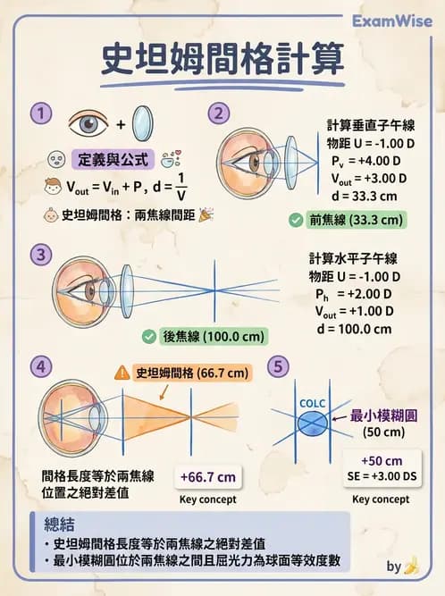 驗光師 - 散光焦線、面鏡與屈光不正成像 - AI 圖文解析預覽