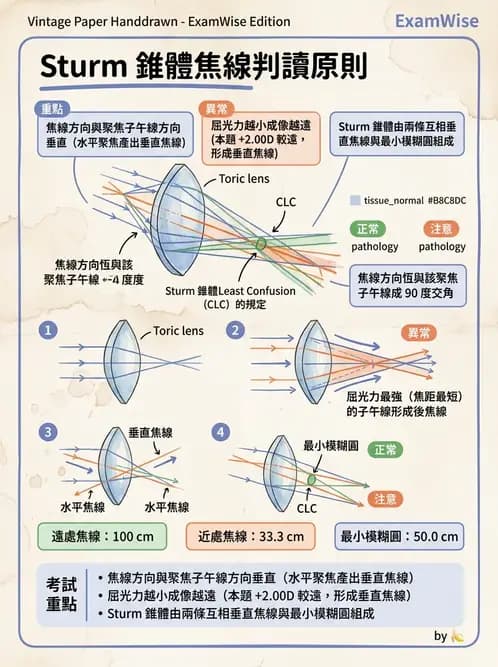驗光師 - 散光焦線、面鏡與屈光不正成像 - AI 圖文解析預覽