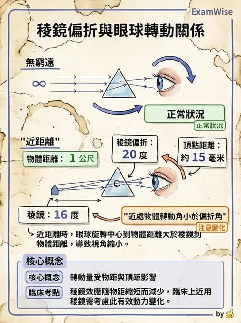 驗光師 - 稜鏡光學原理與度量 - AI 圖文解析預覽