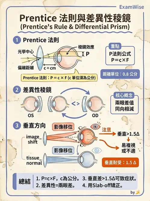 驗光師 - 稜鏡效應計算與偏心配鏡 - AI 圖文解析預覽