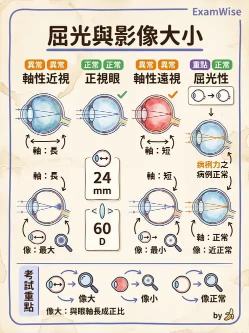 驗光師 - 模型眼屈光計算與屈光不正 - AI 圖文解析預覽
