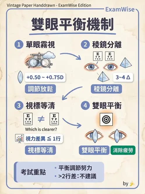 驗光師 - 自覺式驗光流程與球面度判讀 - AI 圖文解析預覽