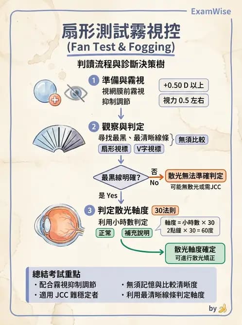 驗光師 - 散光鐘面圖與裂孔板驗光 - AI 圖文解析預覽